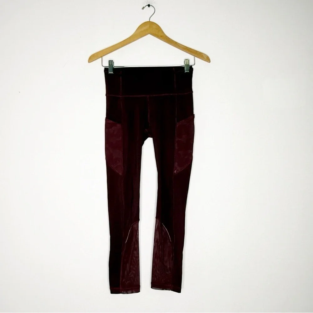 Lululemon Invigorate High-Rise Tight 25” – Burgundy Camo Mesh – Size 4